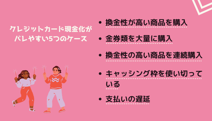 クレジットカード現金化がバレやすい5つのケース