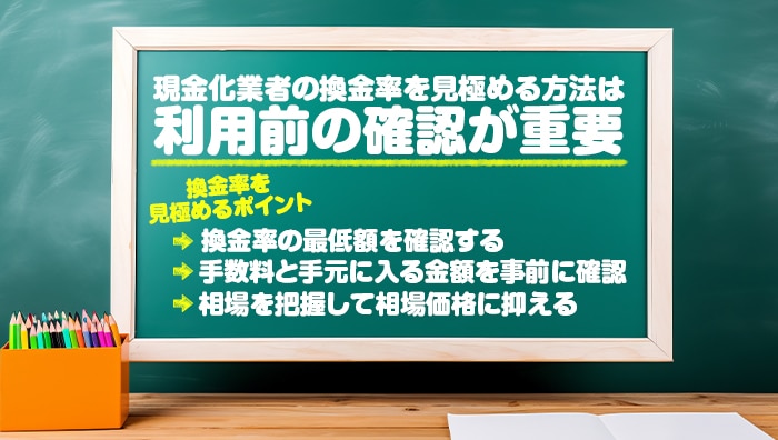 現金化業者の換金率を見極める方法は利用前の確認が重要