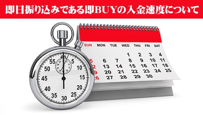 即日振り込みである即BUYの入金速度について