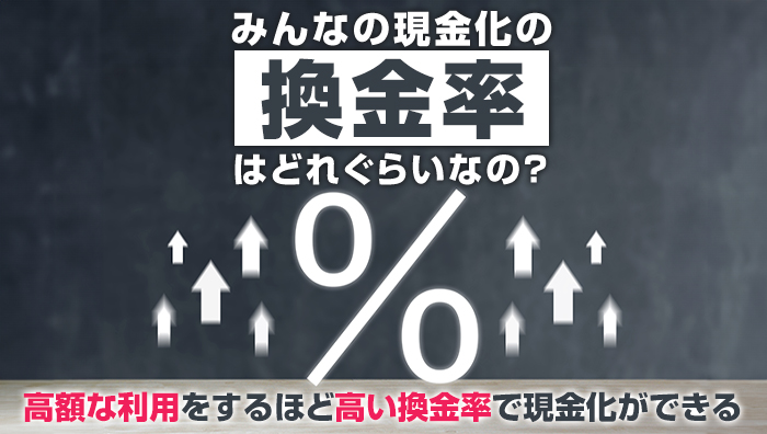 みんなの現金化の換金率はどれぐらいなの？